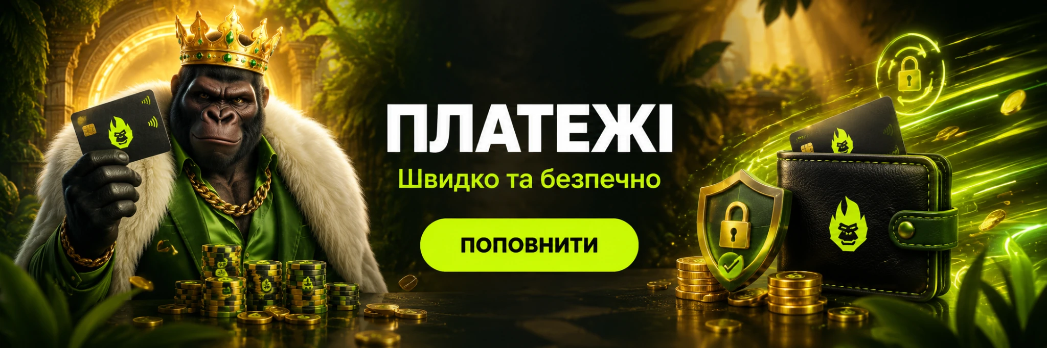Gorilla Casino — платежі швидко та безпечно